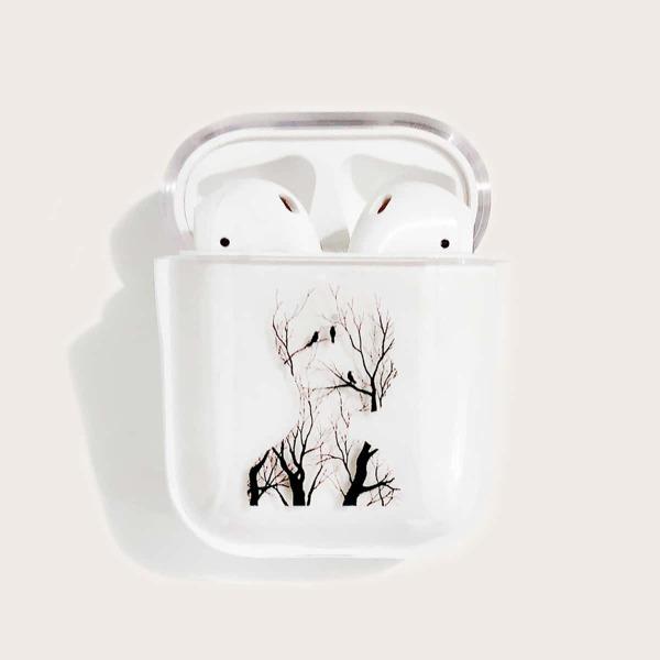 

Прозрачный чехол для AirPods с принтом дерева