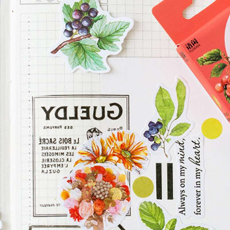 

50pcs Plant Print Random Sticker, Multicolor