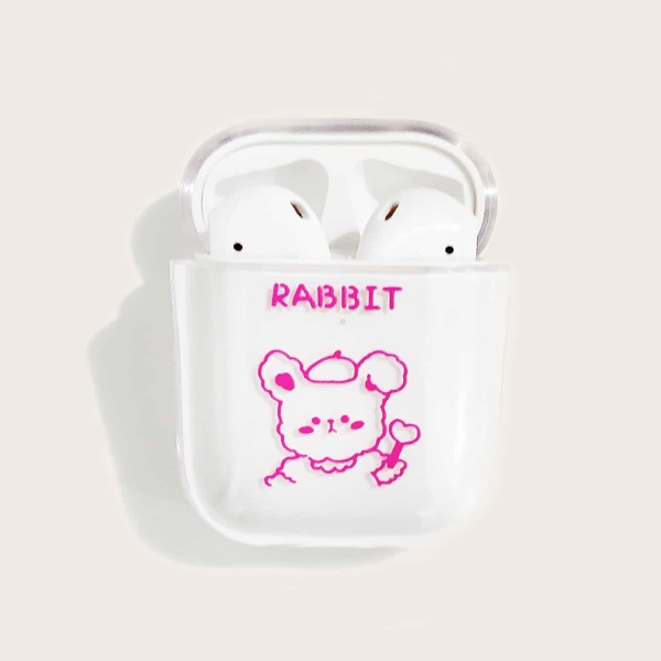 

Cartoon Graphic Transparent AirPods Case, Clear