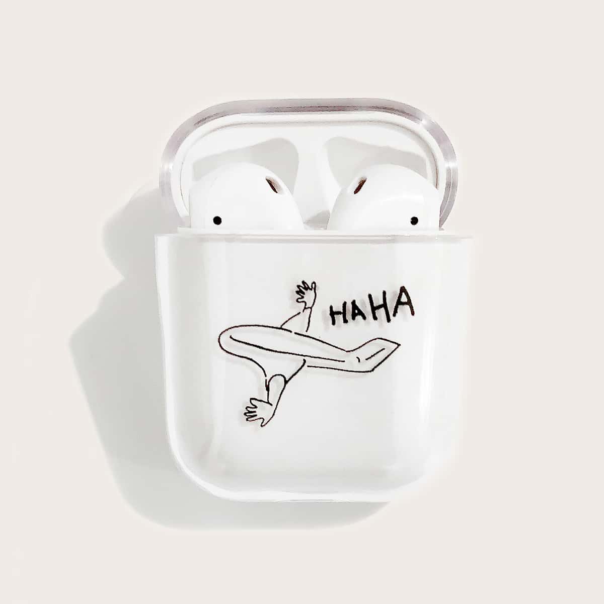 

Cartoon Graphic Transparent AirPods Case, Clear