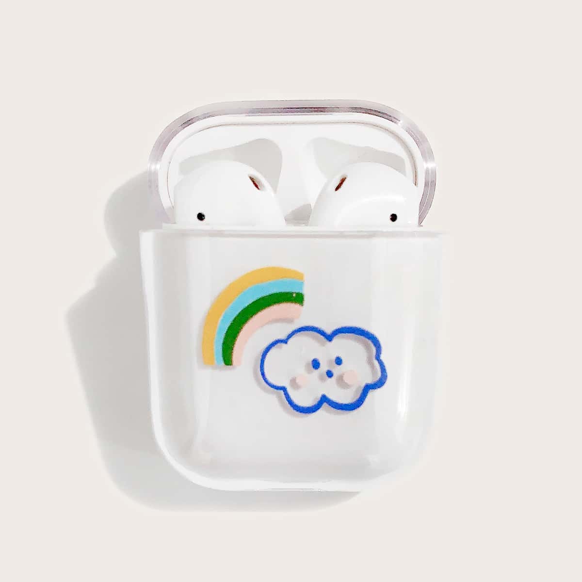 

Cartoon Graphic Transparent AirPods Case, Clear