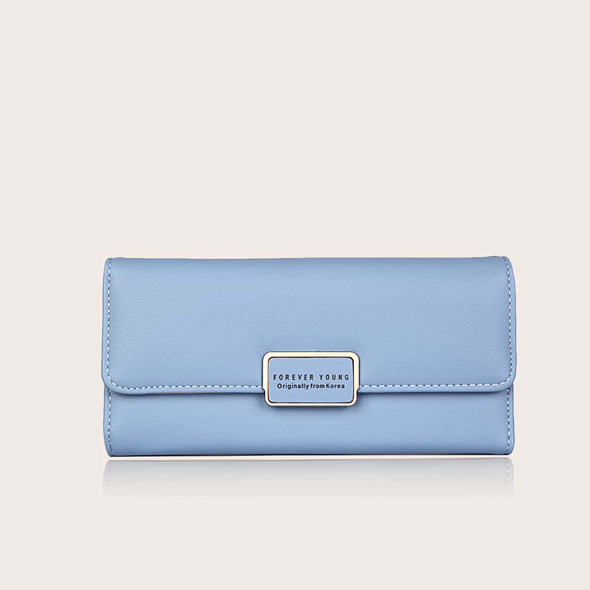 

Letter Fold Over Purse, Dusty blue
