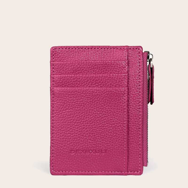 

Solid Zip Purse & Card Holder, Hot pink