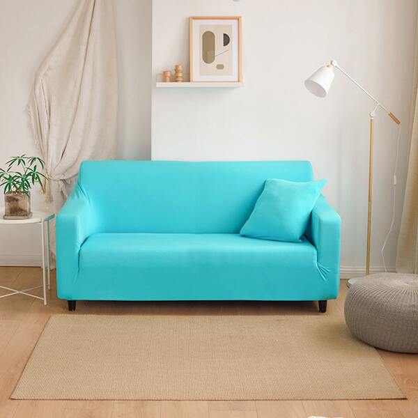 

Plain Stretchy Sofa Cover Without Cushion, Mint blue