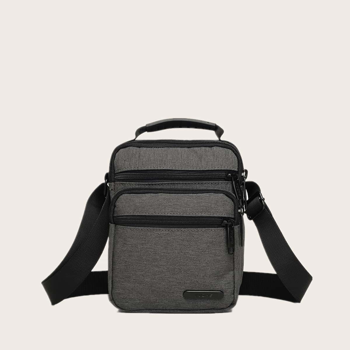 

Guys Zip Front Crossbody Bag, Grey