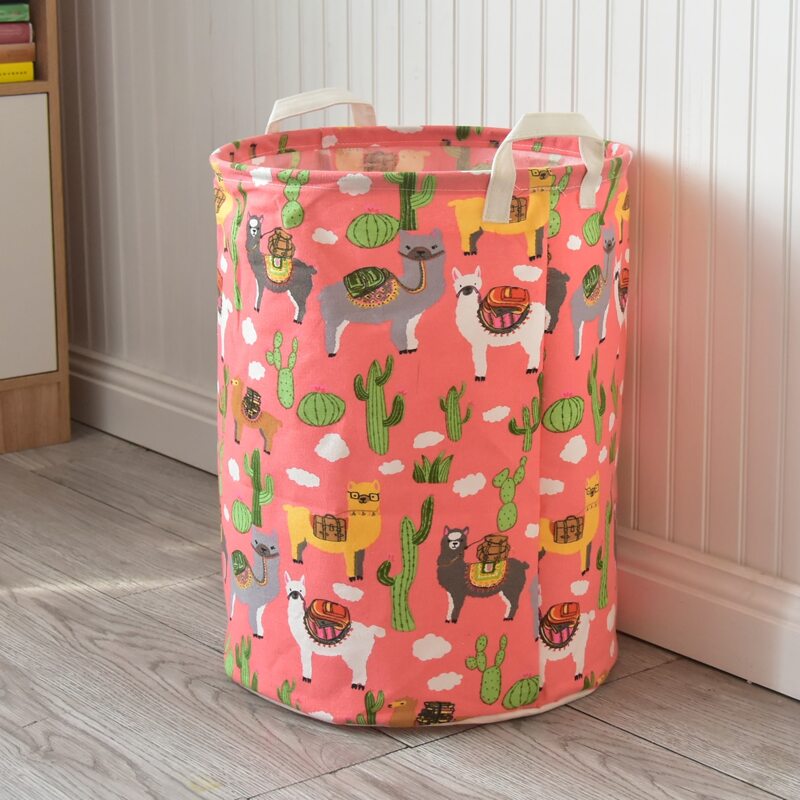 

Alpaca Print Clothes Storage Basket, Pink