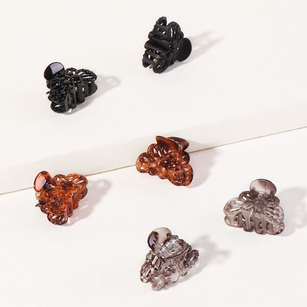 

6pcs Girls Butterfly Design Hair Claw, Multicolor