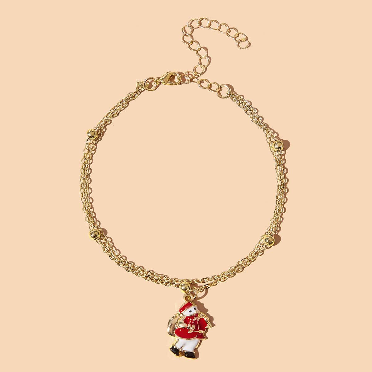 

Christmas Santa Claus Chain Bracelet, Gold