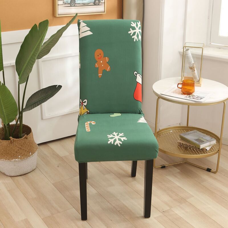 

Christmas Pattern Stretchy Chair Cover, Green