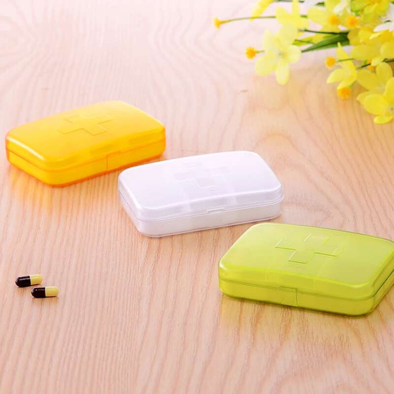 

1pc Random Color 6 Grid Pill Box, Multicolor