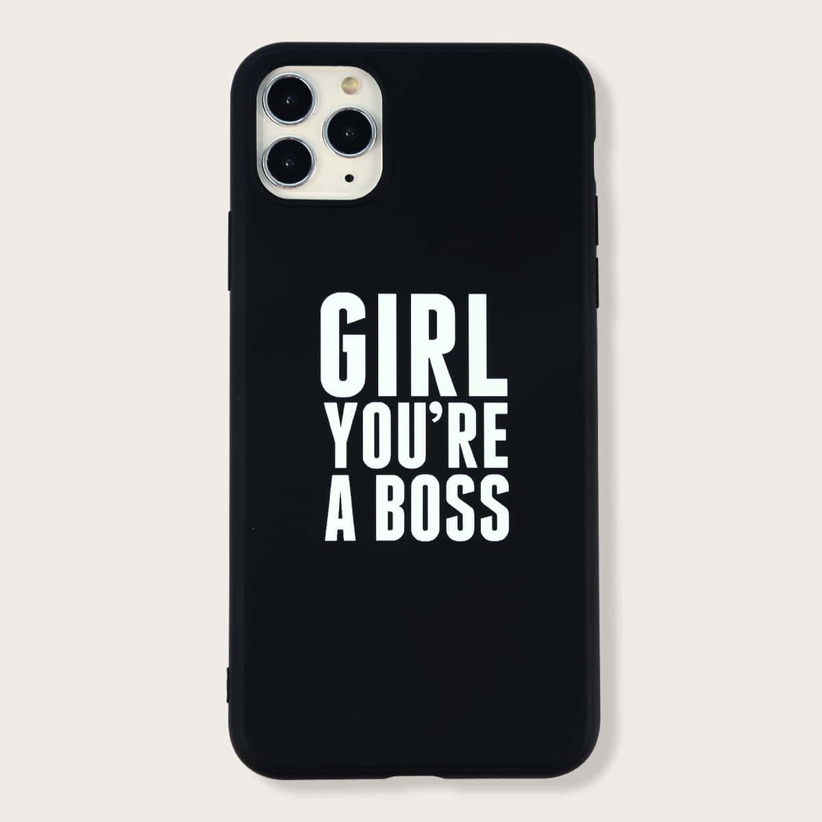 

Slogan Graphic iPhone Case, Black