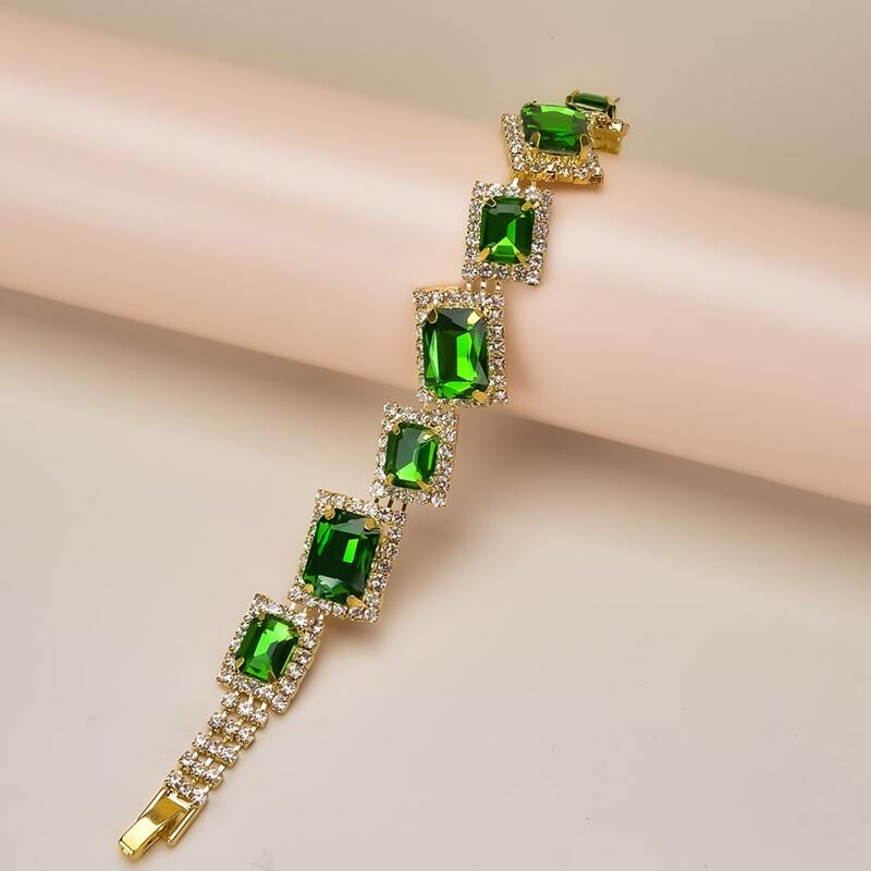 

Gemstone Decor Bracelet, Green