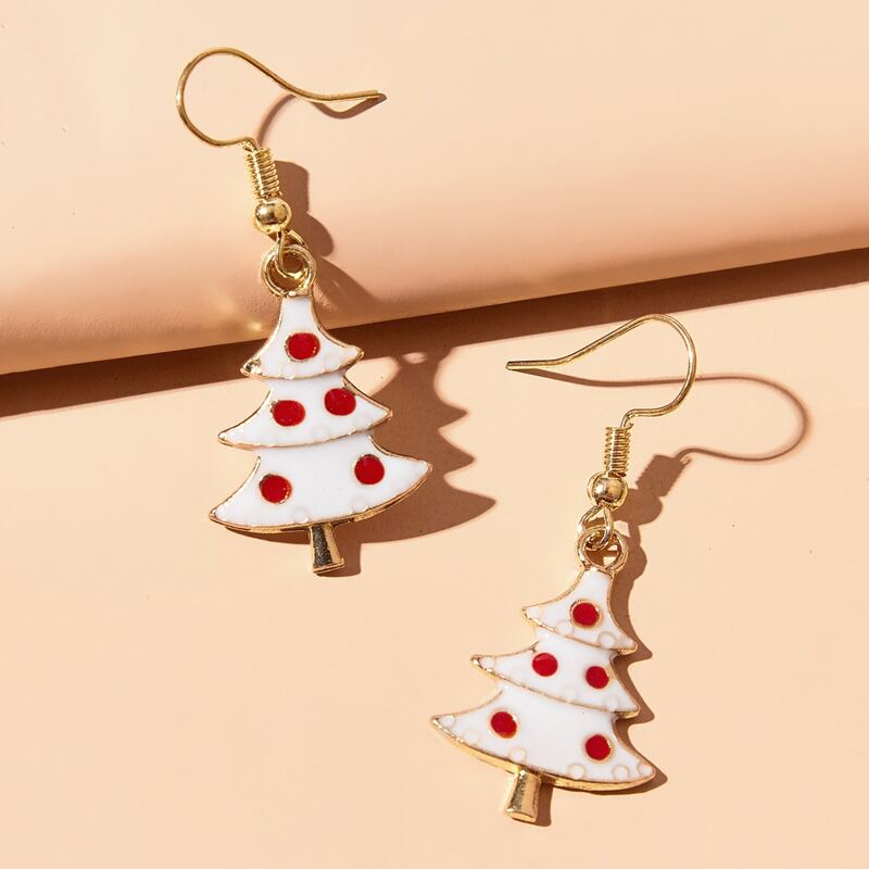 

Christmas Tree Drop Earrings, Multicolor