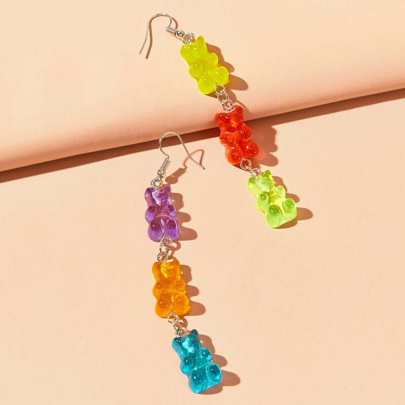 

Layered Bear Drop Earrings, Multicolor
