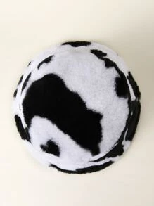 Sombrero cubo mullido - Blanco y Negro - Ver 2