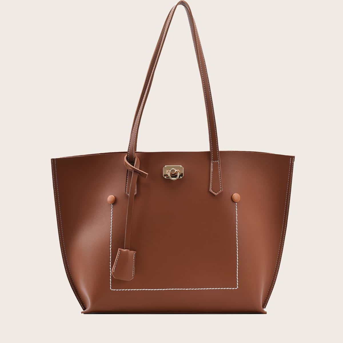 

Minimalist Large Capacity Tote Bag, Brown