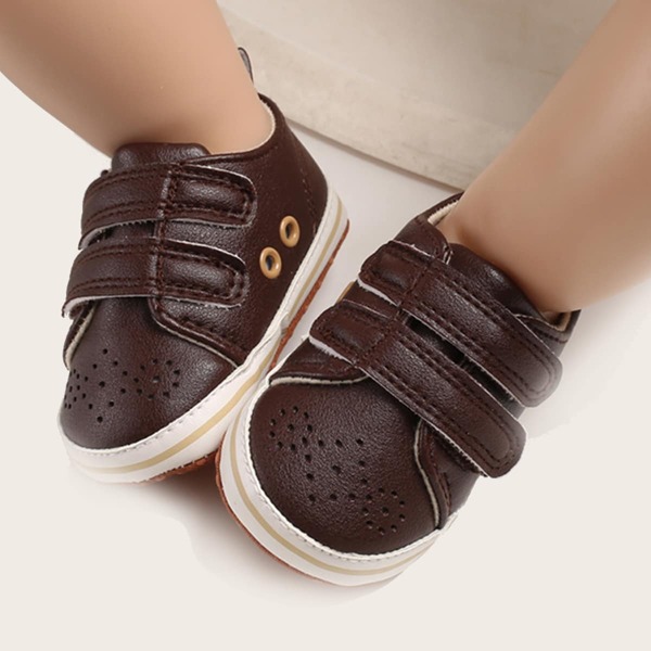 

Baby Boy Perforate Detail Velcro Strap Sneakers, Brown