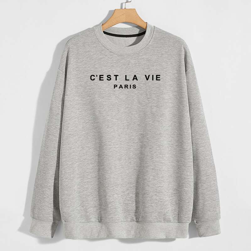 

Guys Letter Drop Shoulder Sweatshirt, Grey