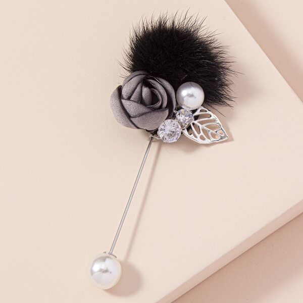 

Fluffy Flower Decor Brooch, Multicolor