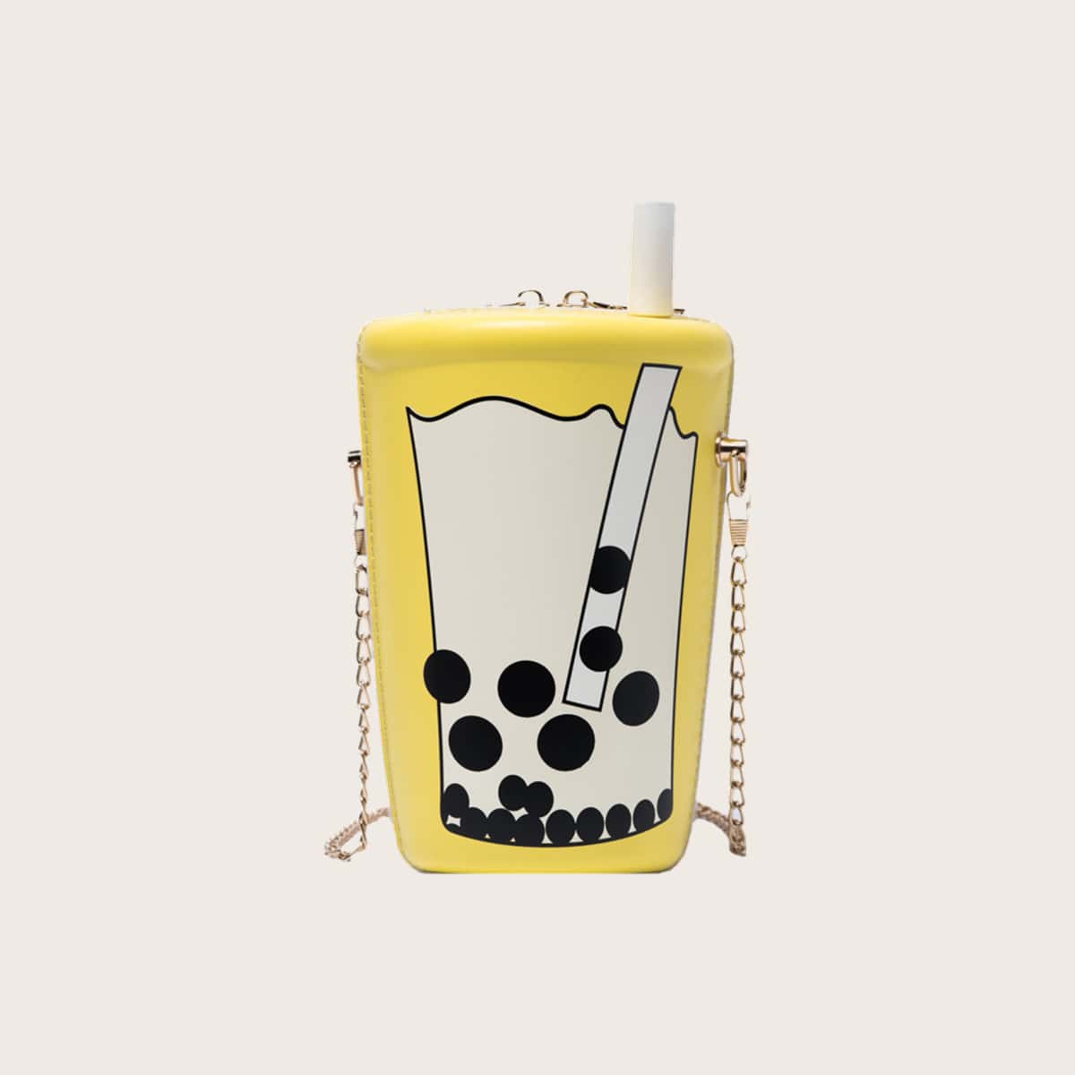 

Bubble Tea Shaped Chain Bag, Yellow