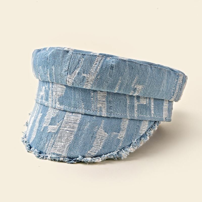 

Raw Hem Baker Boy Cap, Blue
