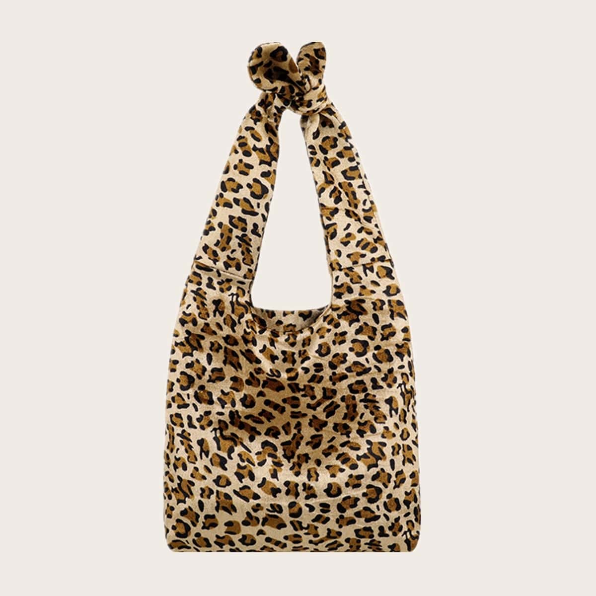 

Leopard Knot Strap Tote Bag, Multicolor