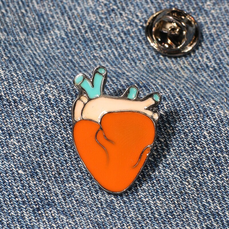 

1pc Heart Organ Brooch, Multicolor