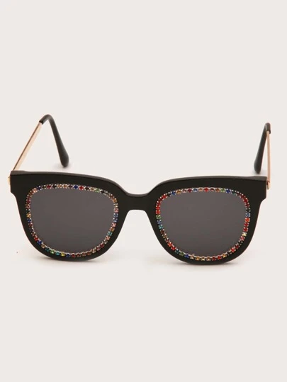 Rhinestone Decor Sunglasses