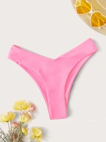 Braga de bikini de perna alta, para vacaciones de verano en la playa - Rosa - Ver 1