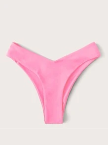 Braga de bikini de perna alta, para vacaciones de verano en la playa - Rosa - Ver 3