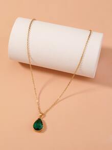 Nooxian Water Drop Charm Necklace - Yellow Gold - View 3