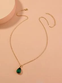 Nooxian Water Drop Charm Necklace - Yellow Gold - View 4