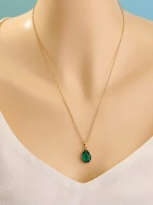 Nooxian Water Drop Charm Necklace - Yellow Gold - View 5