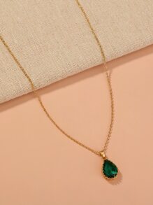 Nooxian Water Drop Charm Necklace - Yellow Gold - View 6