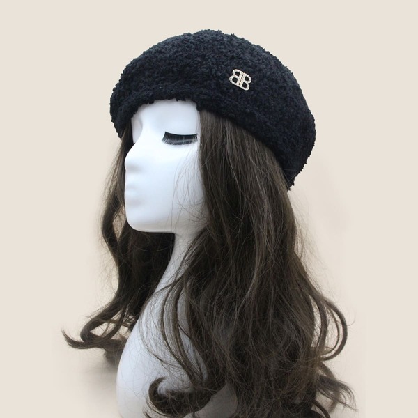 

Simple Fluffy Beret, Black