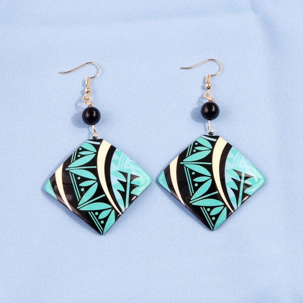 

Colorful Geo Drop Earrings, Multicolor