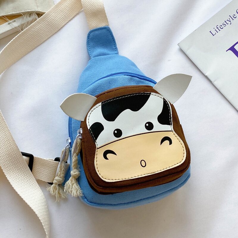 

Cartoon Cow Sling Bag, Blue