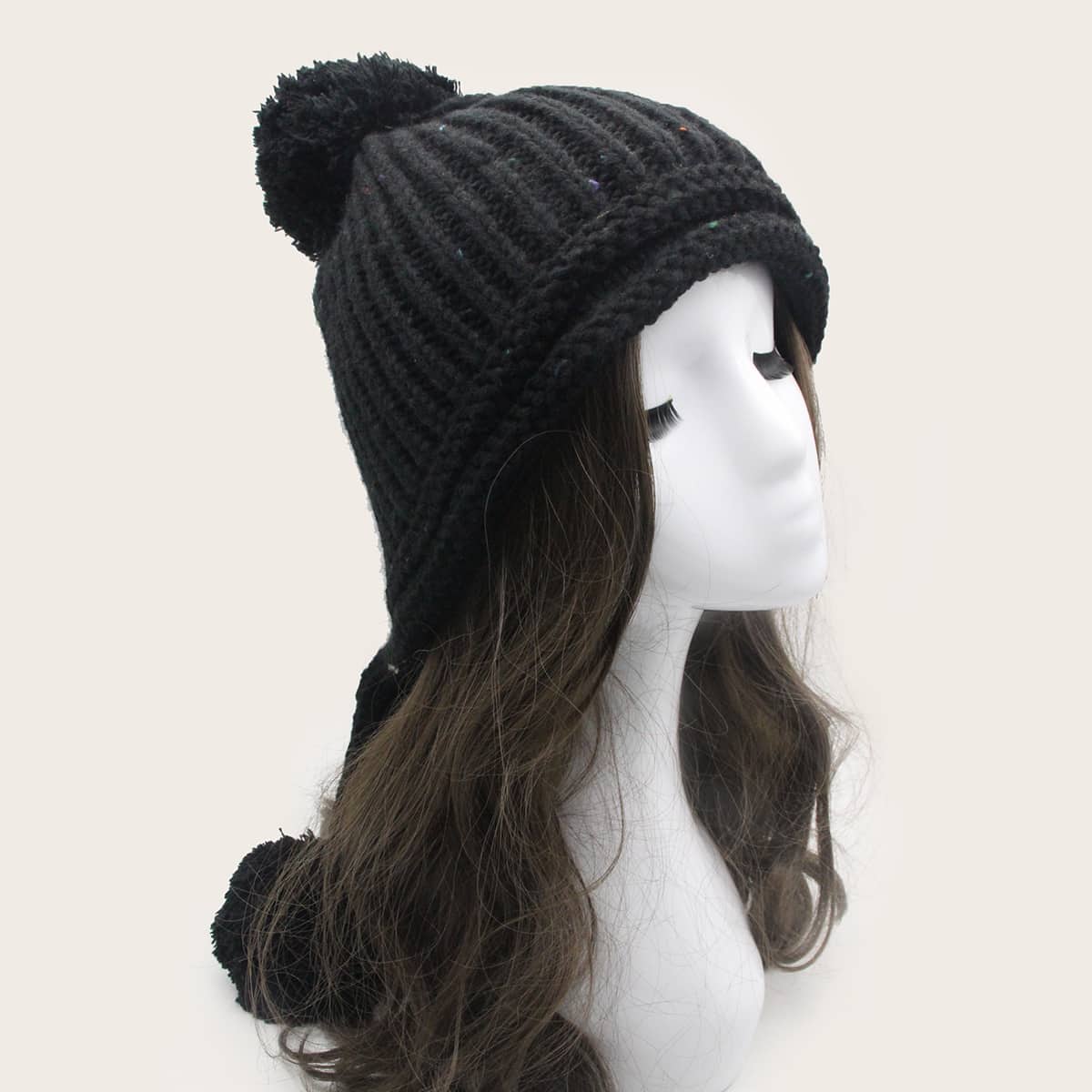 

Pom Pom Beanie, Black