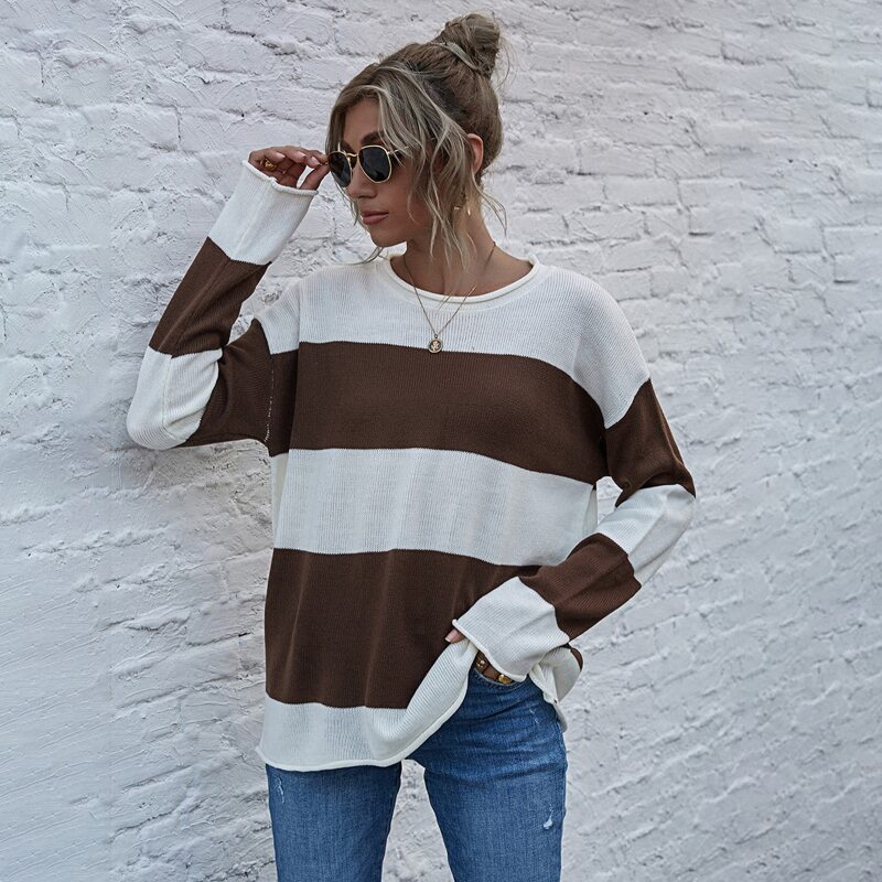 

Color Block Drop Shoulder Sweater, Multicolor