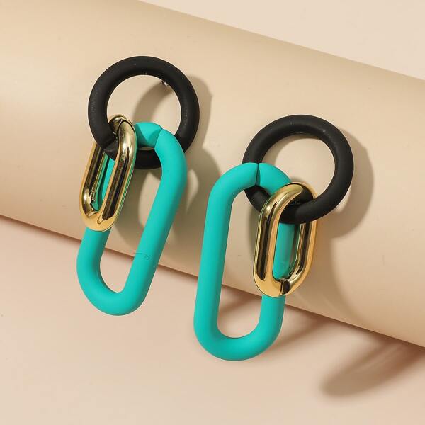 

Geo Link Drop Earrings, Multicolor