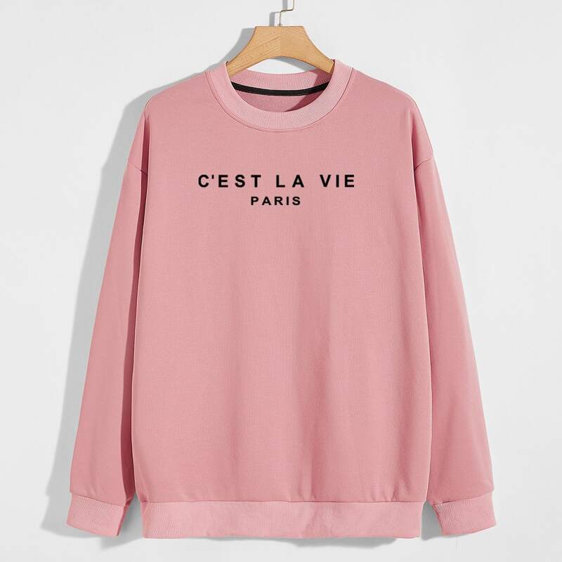 

Guys Letter Drop Shoulder Sweatshirt, Dusty pink