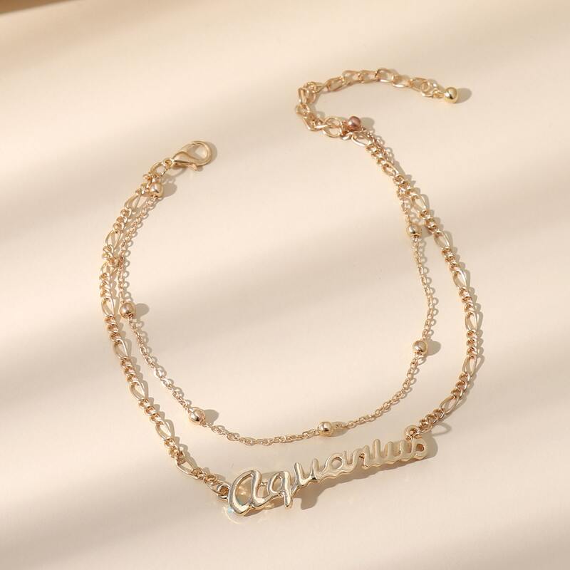

Constellation Letter Decor Anklet, Gold