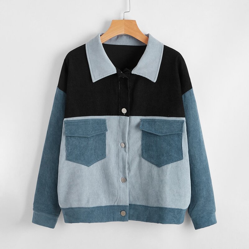 

Colorblock Corduroy Jacket, Multicolor