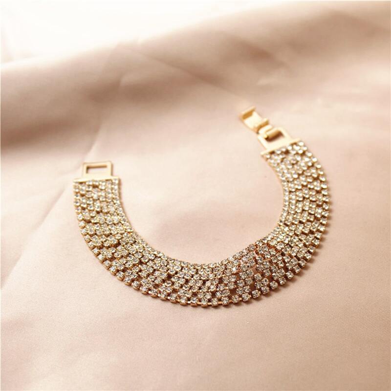 

Rhinestone Decor Bracelet, Gold