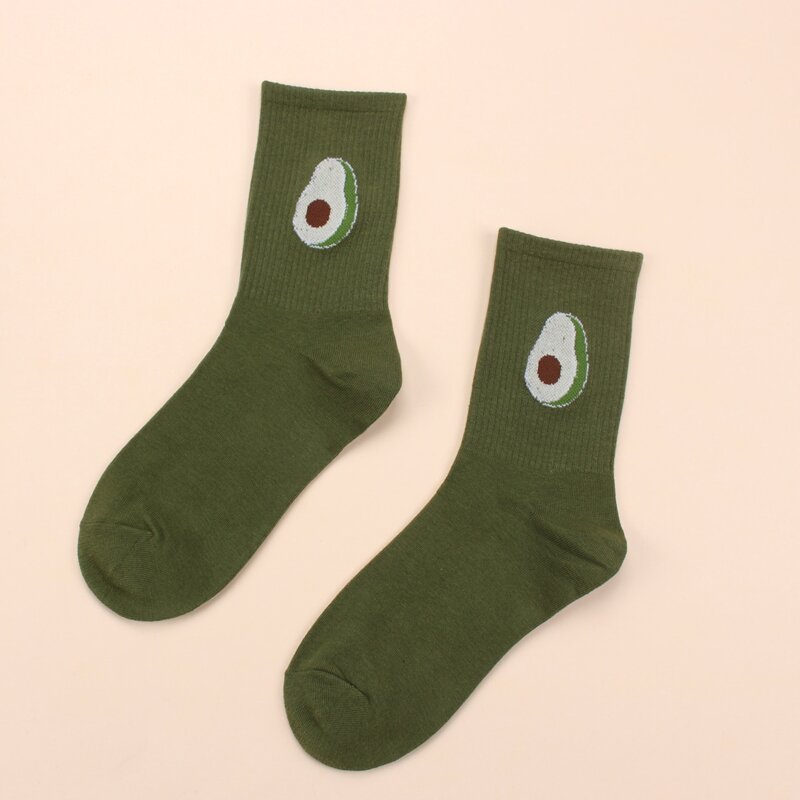 Avocado Crew Socks, Green