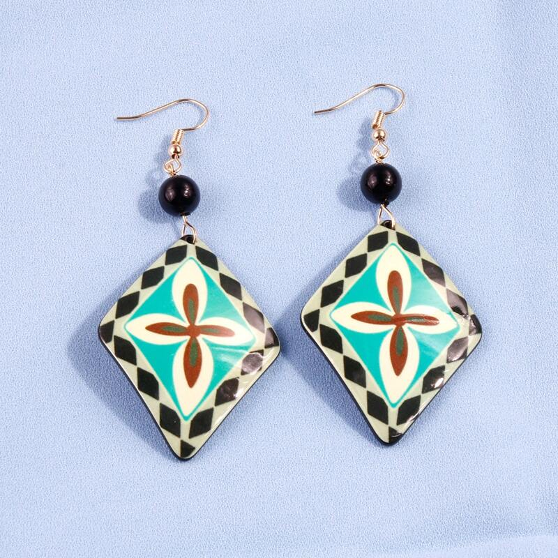 

Geo Drop Earrings, Multicolor