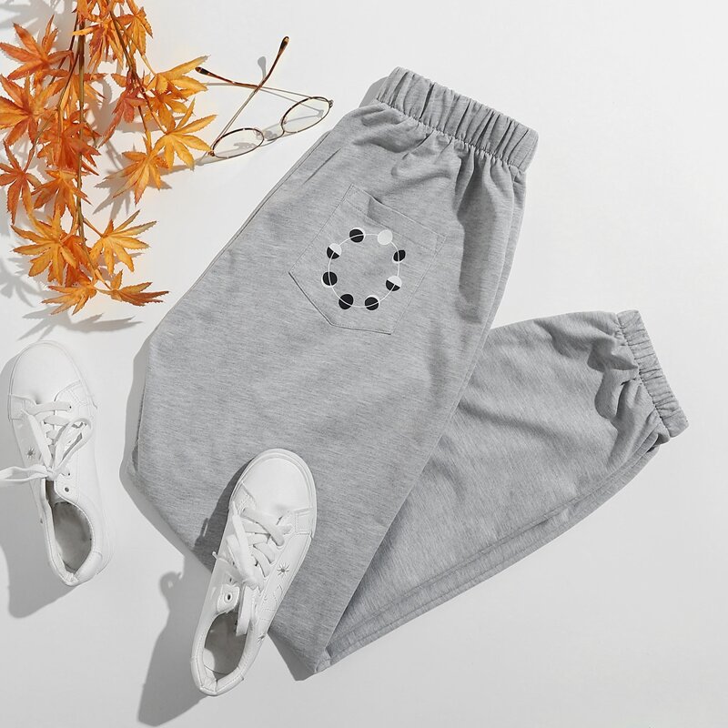 

Graphic Pocket Sweatpants, Light grey