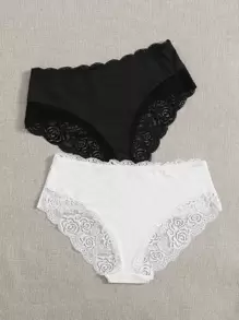 Snug Zone 2 paquets Ensemble de lingerie en dentelle sexy grande taille