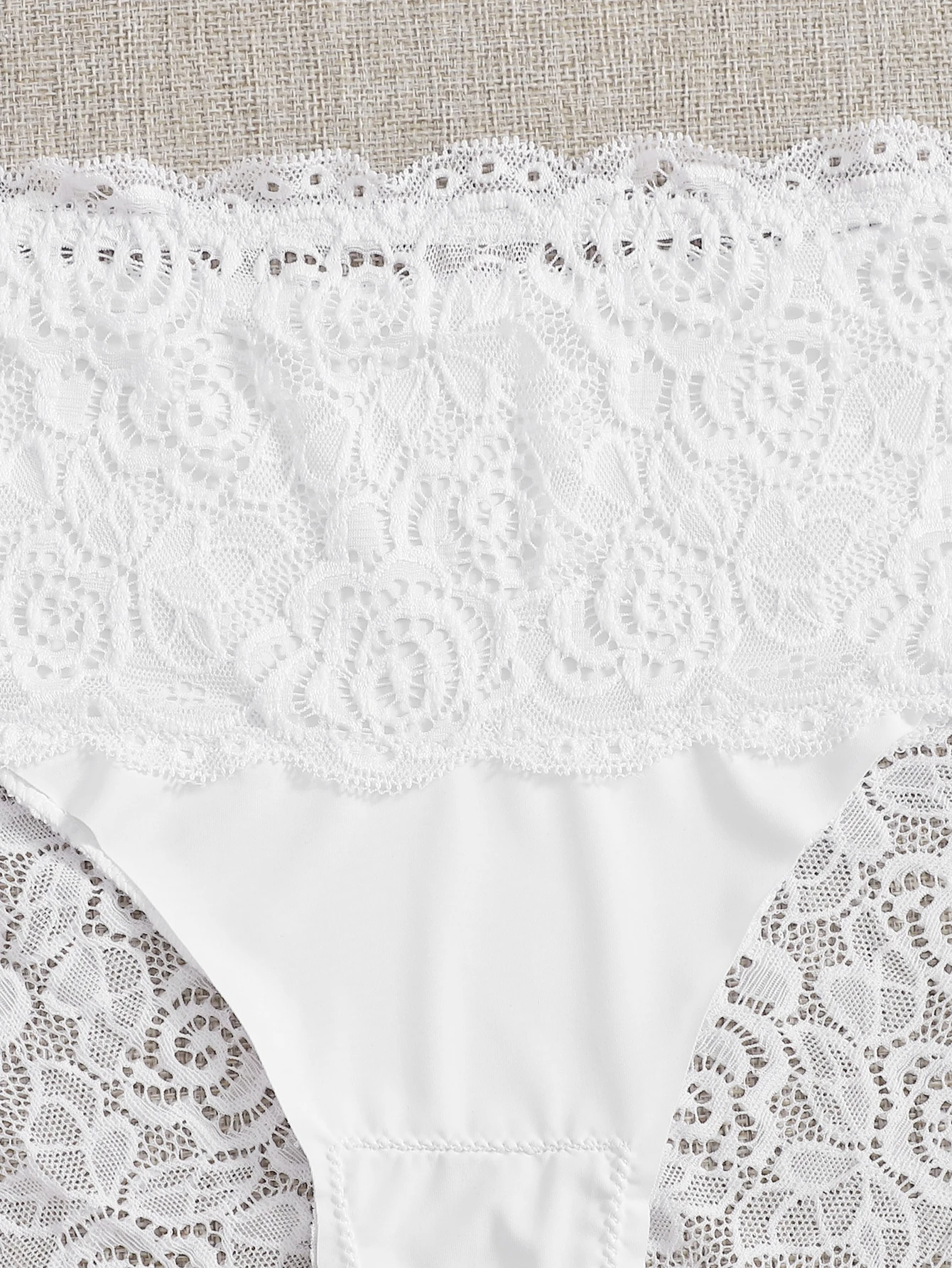 Miniatura 4 de 2 piezas set bragas con encaje floral