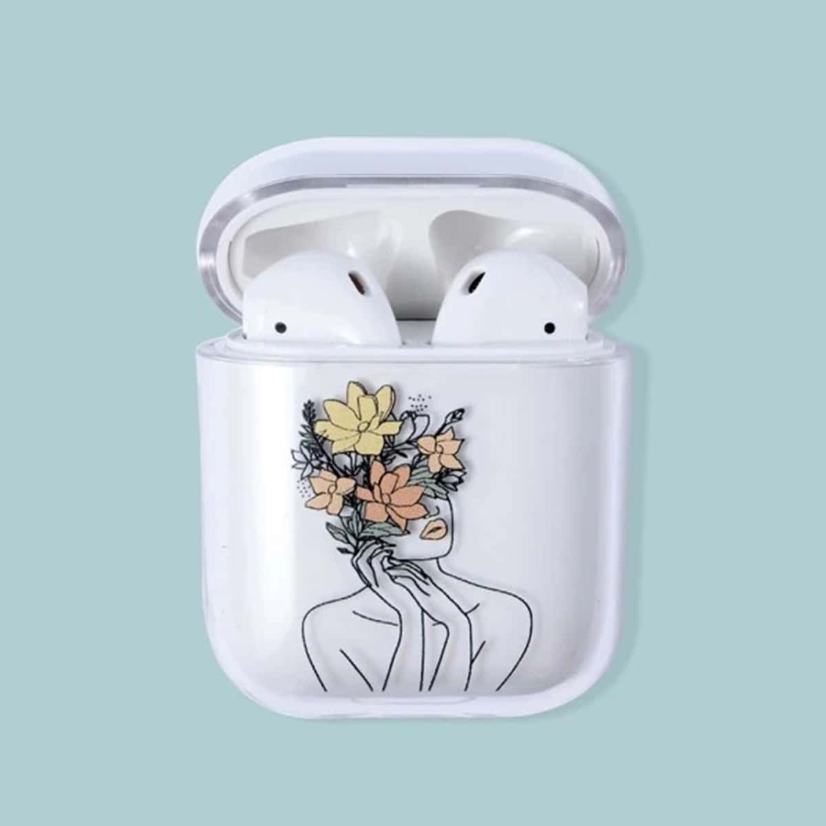 

Floral & Figure Graphic AirPods Case, Multicolor